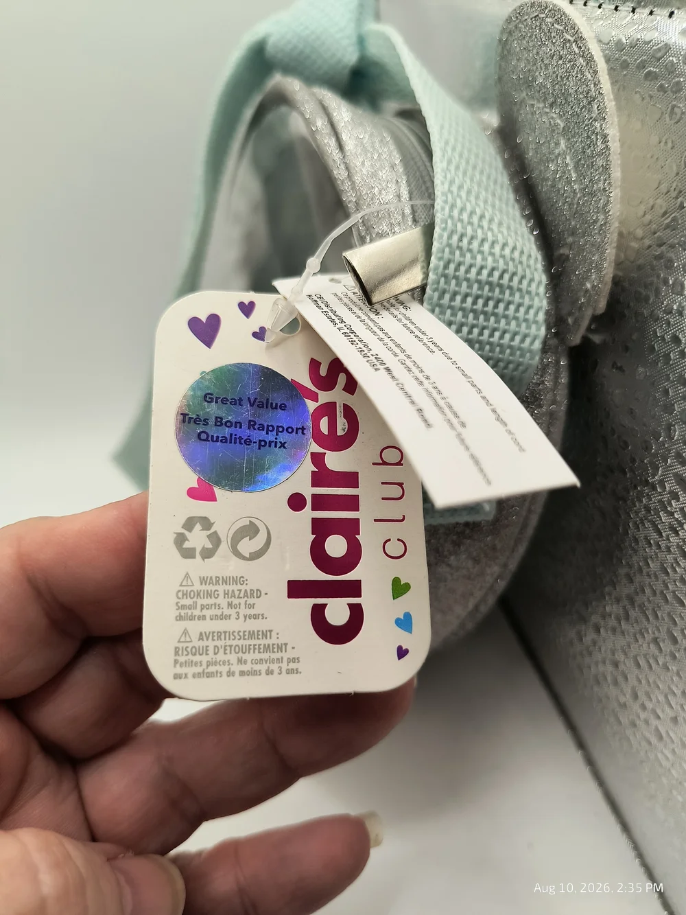 Kids Silver Clear Holographic Koala Hair Accessory Set And Carry Bag Light Blue